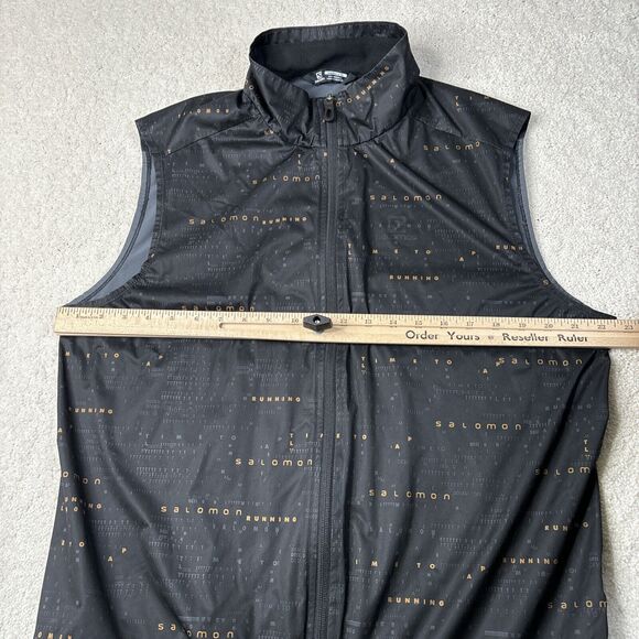 Salomon Light Shell Outdoor Vest Women's Size XL Black Script‎ Time To Lap Run - Picture 16 of 16